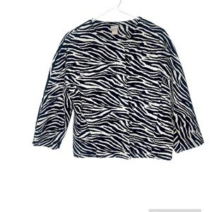 CHICO’s Jacquard Zebra Print Jacket Sz 8/10 ( 1 )